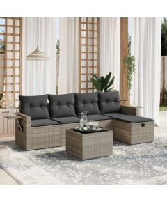 Vidaxl Beżowy 9-częściowy zestaw sofy ogrodowej z poduszkami z polirattanu, Beżowa 2-osobowa sofa ogrodowa z miejscem do przechowywania i poduszkami z polirattanu Dārza mēbeļu komplekti