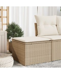 Vidaxl Zestaw 9-częściowy sofy ogrodowej z poduszkami Beżowy Polirattan, Sofa ogrodowa 2-osobowa z miejscem do przechowywania i poduszkami Beżowy Polirattan Dārza mēbeļu komplekti