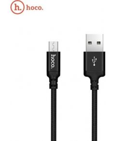 Hoco X14 Premium Izturīgs Auduma Universāls Micro USB uz USB Datu & Ātras 2.4A Uzlādes Kabelis 1m Melns