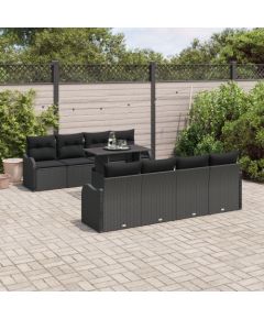 Zestaw Sofy Ogrodowej vidaXL 9 Części z Poduszkami Czarny Polirattan, Zestaw Sofy Ogrodowej vidaXL 2-Częściowy z Poduszkami Czarny Polirattan Dārza mēbeļu komplekti