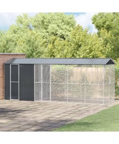 vidaXL Klatka dla ptaków z rozszerzeniem antracytowa 210x640x247 cm Stal Putniem 