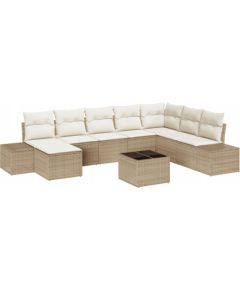 vidaXL 9-częściowy zestaw sof ogrodowych z poduszkami z brązowego rattanu polietylenowego Dārza mēbeļu komplekti