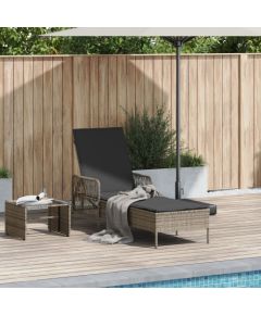 vidaXL Leżak słoneczny Szary i ciemnoszary Rattan PE 157 x 55 x 92 cm Шезлонги и пляжные стулья