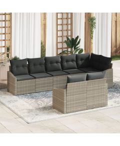 vidaXL Zestaw sof ogrodowych 8-częściowy Szary Rattan Dārza mēbeļu komplekti