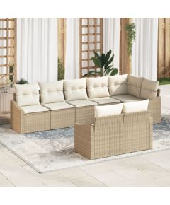 vidaXL Zestaw sof ogrodowych  Zestaw 8 Beżowy Rattan Sofa na zewnątrz Dārza mēbeļu komplekti