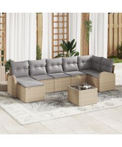 vidaXL 8-częściowy zestaw sof ogrodowych z poduszkami czarny polirattan Dārza mēbeļu komplekti