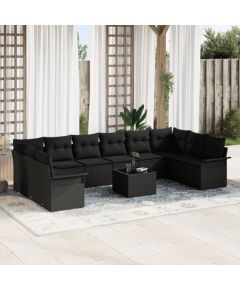 vidaXL 11 Częściowy Zestaw Sofy Ogrodowej z Poduszkami Beżowy Polirattan Dārza mēbeļu komplekti