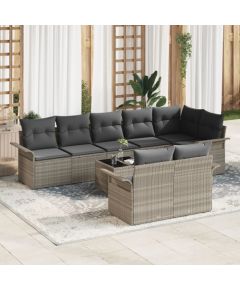 vidaXL Zestaw sof ogrodowych  9 elementów z poduszkami szary polirattan Dārza mēbeļu komplekti