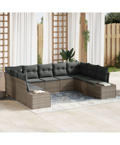 vidaXL 9-częściowy zestaw sofy ogrodowej z poduszkami w kolorze szarym Dārza mēbeļu komplekti