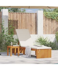 vidaXL Składany leżak  Naturalne drewno Lite drewno Standard Шезлонги и пляжные стулья