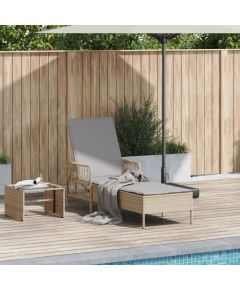 vidaXL Leżak Słoneczny Beżowy i jasnoszary Rattan PE 157 x 55 x 92 cm Шезлонги и пляжные стулья