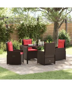 vidaXL Zestaw 5 częściowy do jadalni ogrodowej brązowy polirattan Dārza mēbeļu komplekti