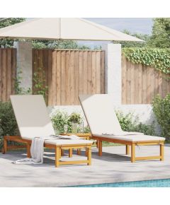 Leżaki vidaXL 2 szt. lite drewno acacia, Leżak vidaXL lite drewno acacia Шезлонги и пляжные стулья