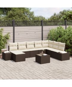 vidaXL 8-częściowy zestaw sof ogrodowych z poduszkami szary polirattan Dārza mēbeļu komplekti