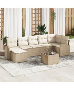 vidaXL Zestaw Sof Ogrodowych 8-elementowy z Poduszkami Brązowy Poli Rattan Dārza mēbeļu komplekti