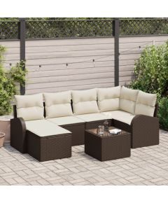 vidaXL Zestaw 6-częściowej sofy ogrodowej z poduszkami szary polirattan Dārza mēbeļu komplekti