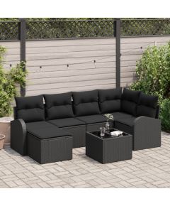 vidaXL 7 Częściowy Zestaw Sofowy do Ogrodu z Poduszkami Beżowy Polirattan Dārza mēbeļu komplekti