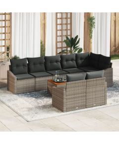 vidaXL Zestaw Sofy Ogrodowej  w 9 Elementach z Poduszkami Szary Polirattan Akacja Dārza mēbeļu komplekti