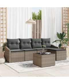 vidaXL 5-częściowy Zestaw Sof Ogrodowych z Poduszkami z Czarnego Polirattanu Dārza mēbeļu komplekti