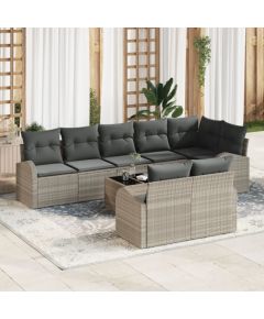 Vidaxl 9-Częściowy Zestaw Sofy Ogrodowej z Poduszkami Szary Polirattan Dārza mēbeļu komplekti
