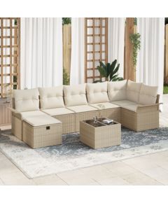 vidaXL 8-częściowy zestaw sof ogrodowych z poduszkami w kolorze beżowym Dārza mēbeļu komplekti