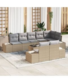 vidaXL 9-częściowy zestaw sof ogrodowych z poduszkami czarny polirattan Dārza mēbeļu komplekti