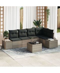 vidaXL 5-częściowy zestaw sof ogrodowych z poduszkami czarny polirattan Dārza mēbeļu komplekti