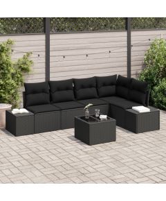 vidaXL 6-częściowy zestaw sof ogrodowych z poduszkami beżowymi polirattanu Dārza mēbeļu komplekti