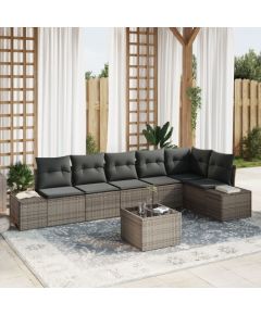 vidaXL Zestaw 6-osobowej sofy ogrodowej z poduszkami czarny polirattan Dārza mēbeļu komplekti