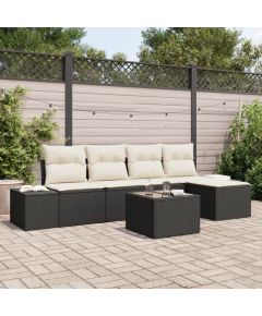 vidaXL 5-częściowy zestaw sof ogrodowych z poduszkami brązowym polirattanem Dārza mēbeļu komplekti