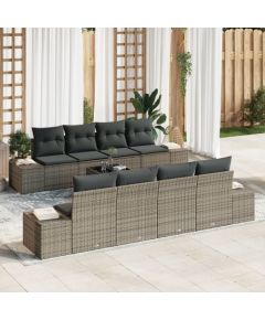 vidaXL 7-częściowy zestaw sof ogrodowych z poduszkami szary rattan Dārza mēbeļu komplekti