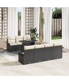 vidaXL 8 Częściowy Zestaw Sof Ogrodowych z Poduszkami Czarny Polirattan Dārza mēbeļu komplekti