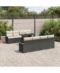 vidaXL 9-częściowy zestaw sof ogrodowych z poduszkami czarny rattan polietylenowy Dārza mēbeļu komplekti