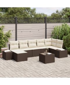 vidaXL Zestaw sof ogrodowych  7 Elementów z Poduszkami Szary Technorattan Dārza mēbeļu komplekti