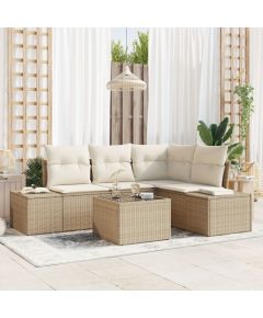 vidaXL Zestaw 5-danowy sofy ogrodowej z poduszkami w brązowym polirattanie Dārza mēbeļu komplekti