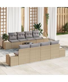 vidaXL 9-częściowy Zestaw Sof Ogrodowych z Poduszkami Beżowymi Polirattan Dārza mēbeļu komplekti
