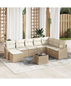 vidaXL Zestaw Sofy Ogrodowej 9-częściowej z poduszkami w kolorze brązowym z Polirattanu Dārza mēbeļu komplekti