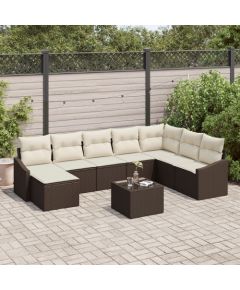 vidaXL 8-częściowy zestaw sofa ogrodowa z poduszkami szary polirattan Dārza mēbeļu komplekti