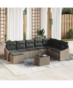 vidaXL 8-częściowy zestaw sof ogrodowych z poduszkami czarnym poli rattanem Dārza mēbeļu komplekti