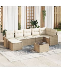 vidaXL Zestaw Sof Ogrodowych  8-częściowy z Poduszkami Brązowy Polirattan Dārza mēbeļu komplekti