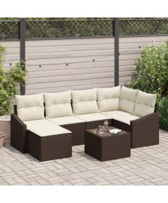 vidaXL Zestaw sof ogrodowych  w składzie 6 elementów z poduszkami szarym polirattanem Dārza mēbeļu komplekti