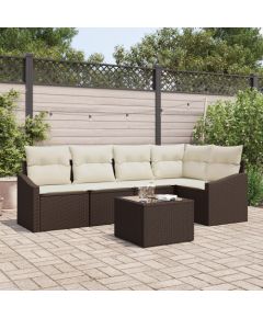 vidaXL Zestaw sofy ogrodowej  z poduszkami Szary Poly Rattan Dārza mēbeļu komplekti