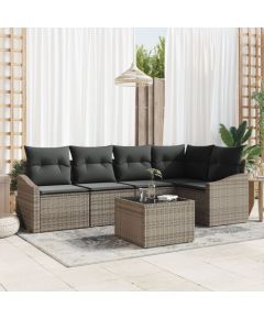 vidaXL Zestaw 5-częściowy Sofy Ogrodowej z Poduszkami Szary Polirattan Dārza mēbeļu komplekti