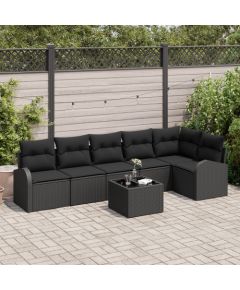 vidaXL Zestaw Sof Ogrodowych  7-elementowy z poduszkami Beżowy Polirattan Dārza mēbeļu komplekti