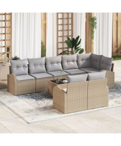 vidaXL Zestaw sof  9-elementowy z poduszkami Black Poly Rattan Dārza mēbeļu komplekti