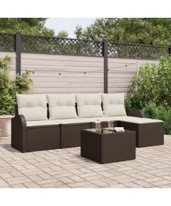 vidaXL Zestaw Sof Ogrodowych 5 Części z Poduszkami Szary Polirattan Dārza mēbeļu komplekti