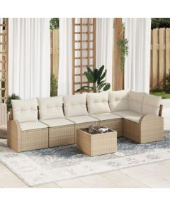 vidaXL 7 Częściowy Zestaw Sofy Ogrodowej z Poduszkami Brązowy Polirattan Dārza mēbeļu komplekti