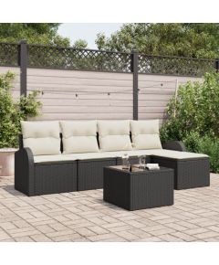 vidaXL Zestaw Sof Ogrodowych 5 Części z Poduszkami Ciemny Polirattan Dārza mēbeļu komplekti