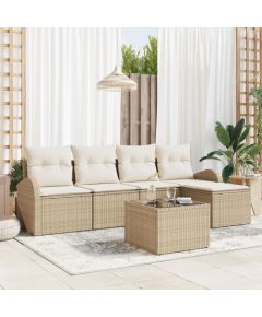 vidaXL Zestaw 6 sztuk sof ogrodowych z poduszkami Brązowy polirattan Dārza mēbeļu komplekti