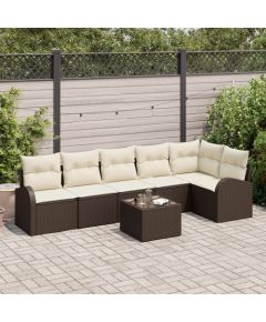 vidaXL Zestaw sofy ogrodowej 6-częściowy z poduszkami w szarym polirattan Dārza mēbeļu komplekti